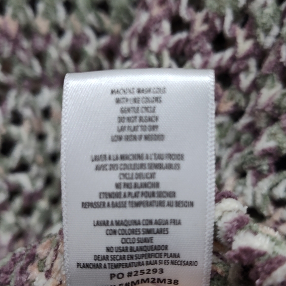 Mod Lusive Crochet Sweater Women Size XL Pink Green Open Knit Boho Grunge Fall - Picture 8 of 8